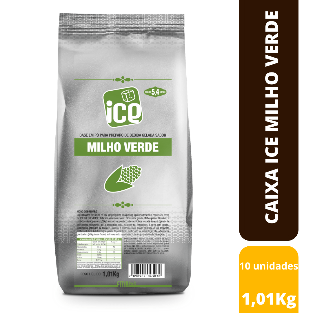 Ice Milho Verde - Bebida Gelada sabor Milho Verde (CAIXA - 10 pacotes de 1Kg)