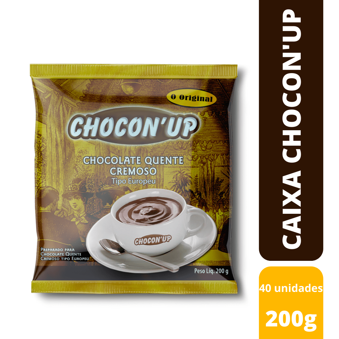 CHOCON'UP - Chocolate quente cremoso tipo Europeu (CAIXA - 40 pacotes de 200g)